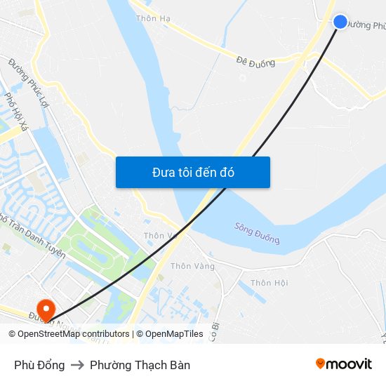 Phù Đổng to Phường Thạch Bàn map