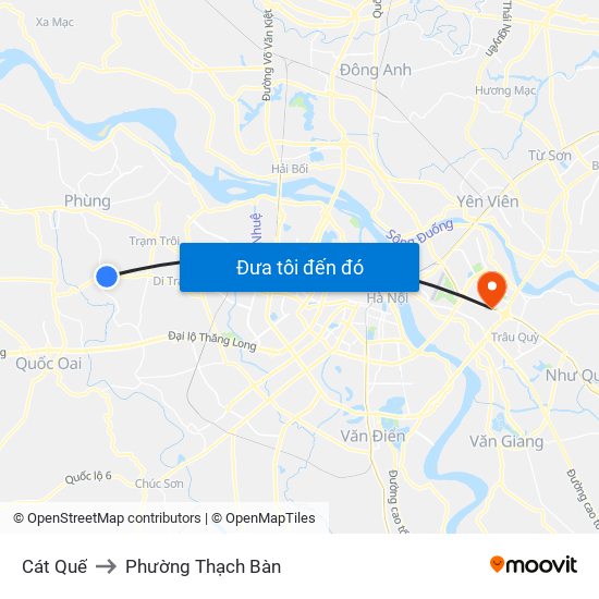 Cát Quế to Phường Thạch Bàn map