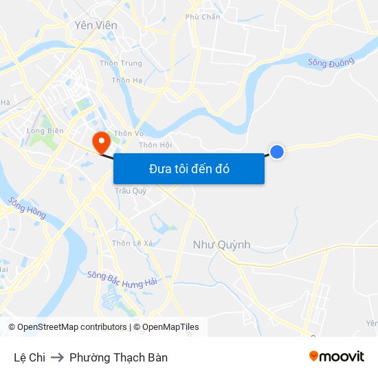 Lệ Chi to Phường Thạch Bàn map