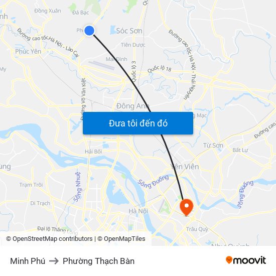 Minh Phú to Phường Thạch Bàn map