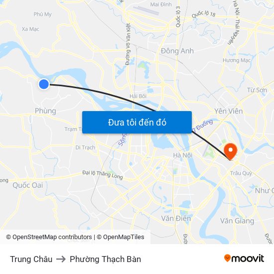 Trung Châu to Phường Thạch Bàn map