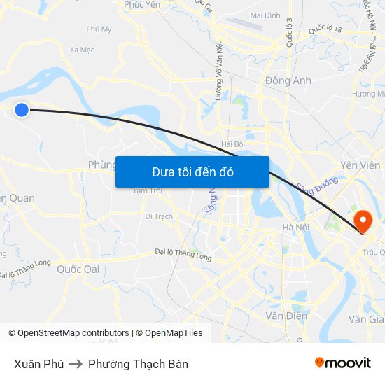 Xuân Phú to Phường Thạch Bàn map