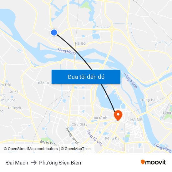 Đại Mạch to Phường Điện Biên map