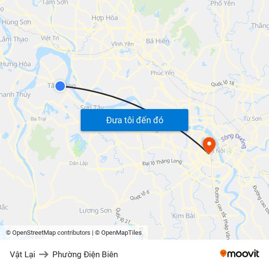 Vật Lại to Phường Điện Biên map