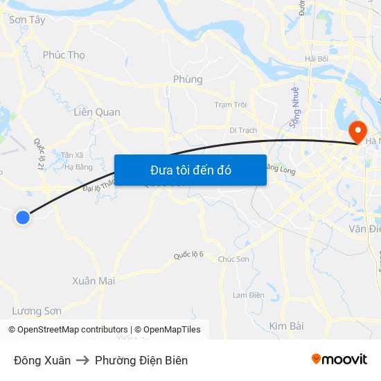 Đông Xuân to Phường Điện Biên map