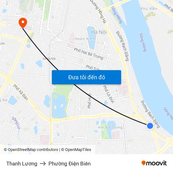 Thanh Lương to Phường Điện Biên map