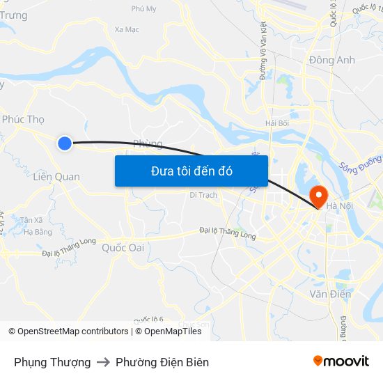 Phụng Thượng to Phường Điện Biên map
