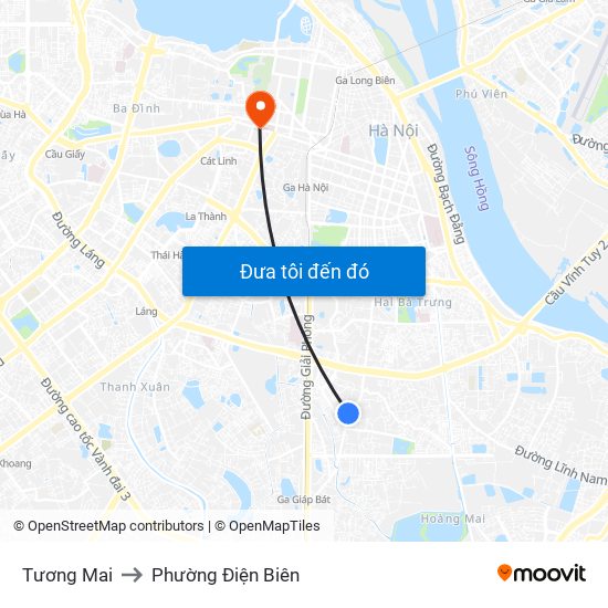Tương Mai to Phường Điện Biên map