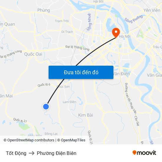 Tốt Động to Phường Điện Biên map