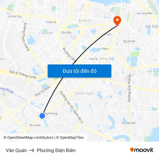 Văn Quán to Phường Điện Biên map