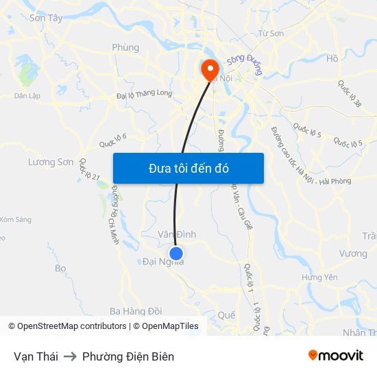 Vạn Thái to Phường Điện Biên map