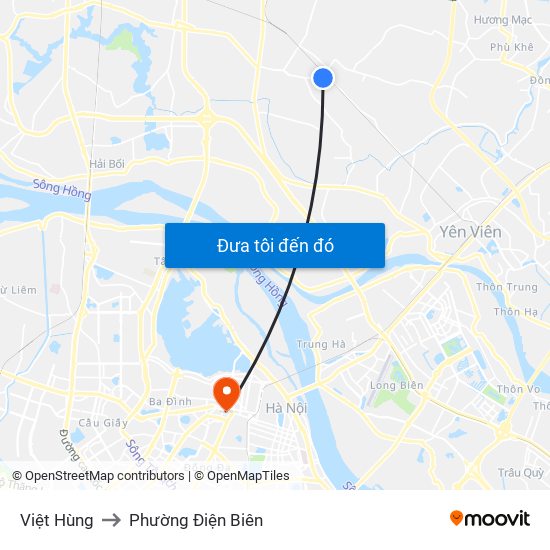 Việt Hùng to Phường Điện Biên map