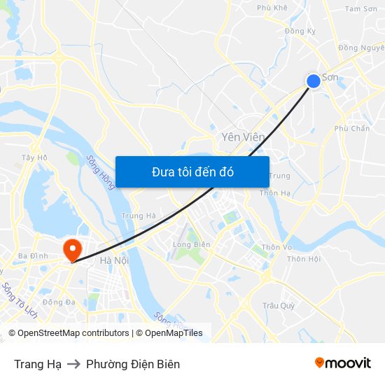 Trang Hạ to Phường Điện Biên map