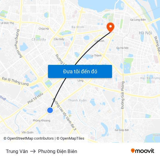 Trung Văn to Phường Điện Biên map