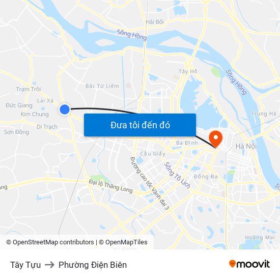 Tây Tựu to Phường Điện Biên map