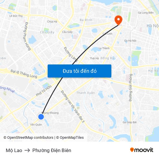 Mộ Lao to Phường Điện Biên map