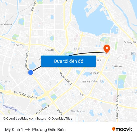 Mỹ Đình 1 to Phường Điện Biên map