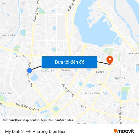 Mỹ Đình 2 to Phường Điện Biên map