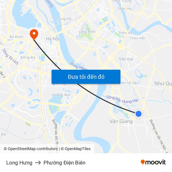 Long Hưng to Phường Điện Biên map