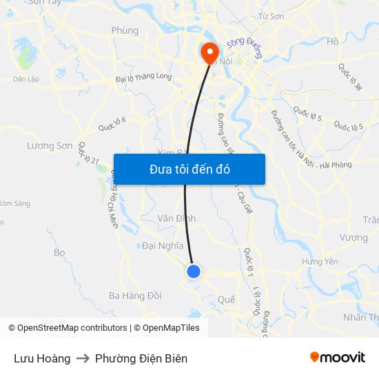 Lưu Hoàng to Phường Điện Biên map