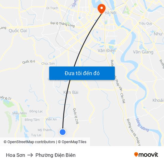 Hoa Sơn to Phường Điện Biên map