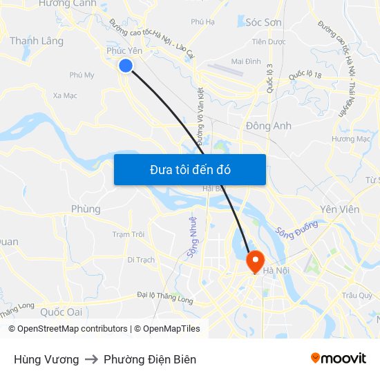 Hùng Vương to Phường Điện Biên map