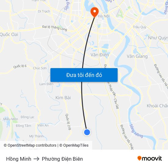 Hồng Minh to Phường Điện Biên map