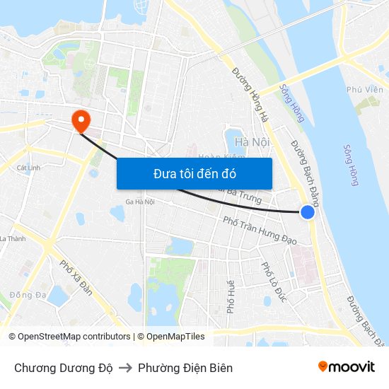 Chương Dương Độ to Phường Điện Biên map