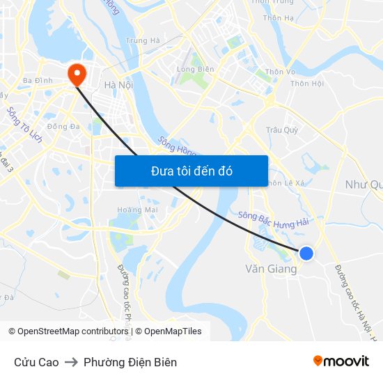 Cửu Cao to Phường Điện Biên map