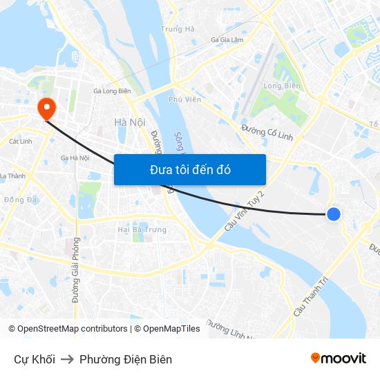 Cự Khối to Phường Điện Biên map