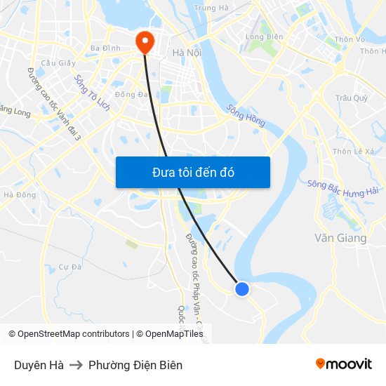 Duyên Hà to Phường Điện Biên map