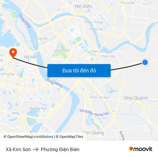 Xã Kim Sơn to Phường Điện Biên map