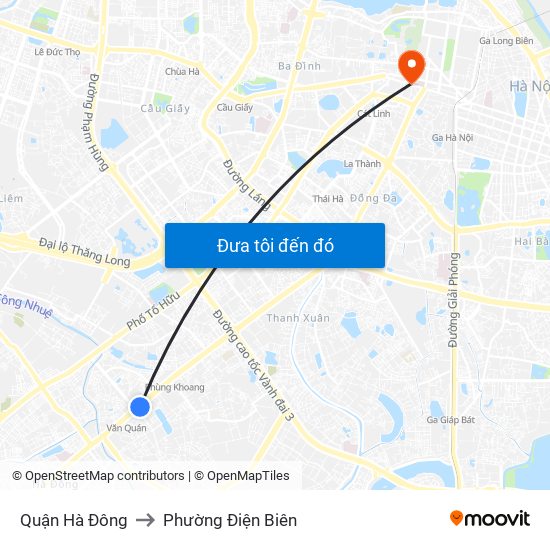 Quận Hà Đông to Phường Điện Biên map