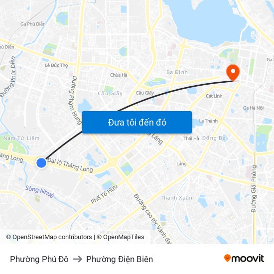 Phường Phú Đô to Phường Điện Biên map