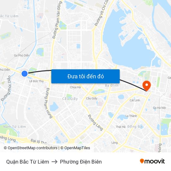 Quận Bắc Từ Liêm to Phường Điện Biên map