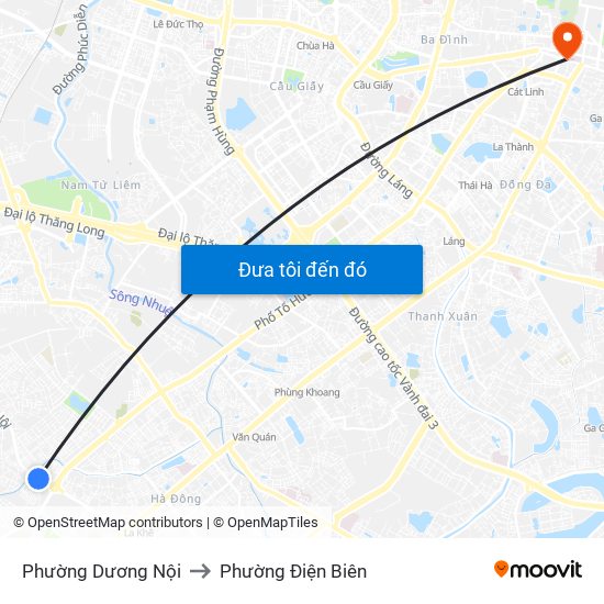 Phường Dương Nội to Phường Điện Biên map
