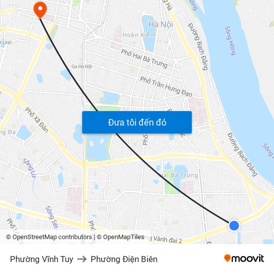 Phường Vĩnh Tuy to Phường Điện Biên map