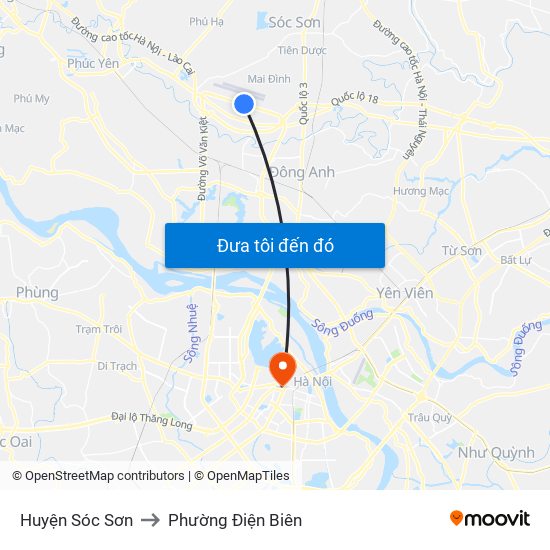 Huyện Sóc Sơn to Phường Điện Biên map