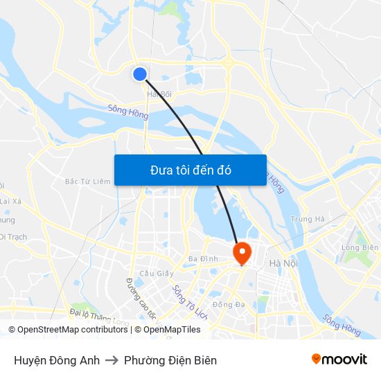 Huyện Đông Anh to Phường Điện Biên map