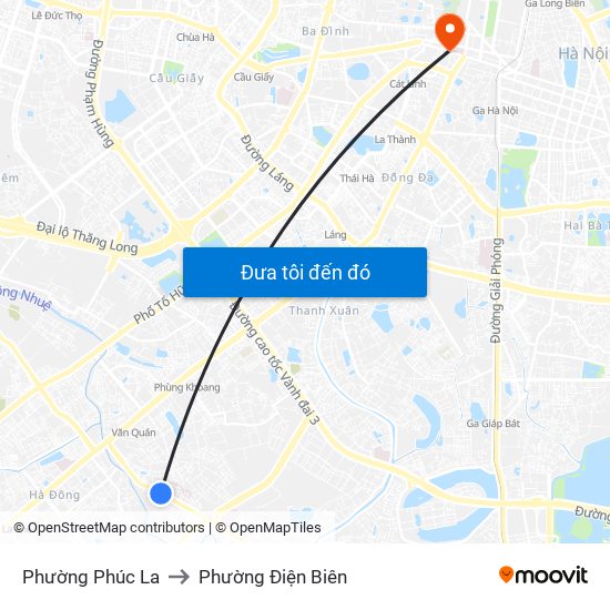 Phường Phúc La to Phường Điện Biên map