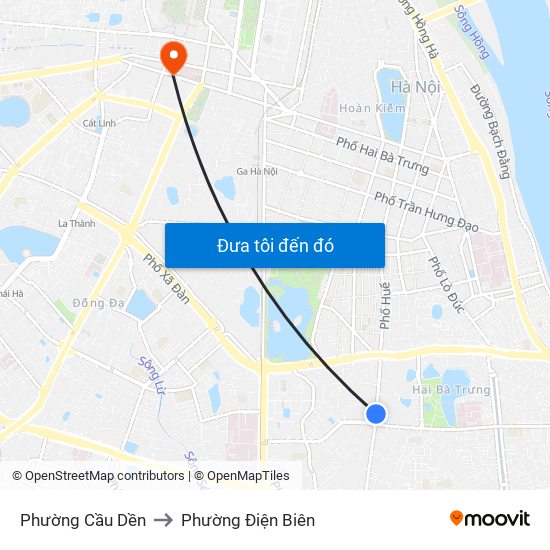 Phường Cầu Dền to Phường Điện Biên map