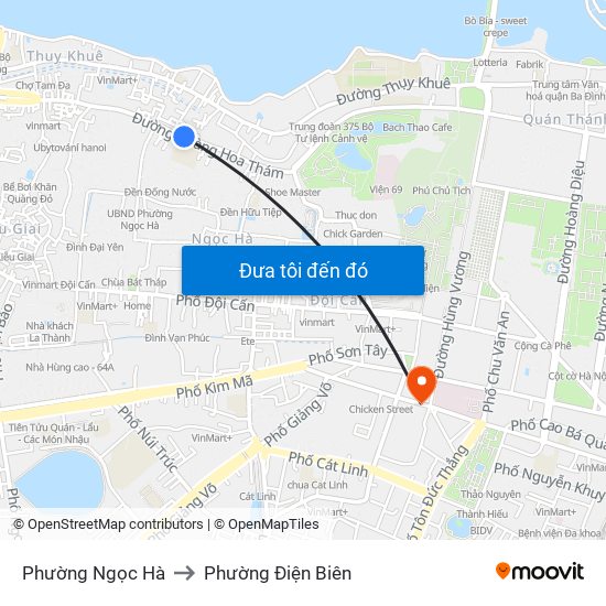 Phường Ngọc Hà to Phường Điện Biên map