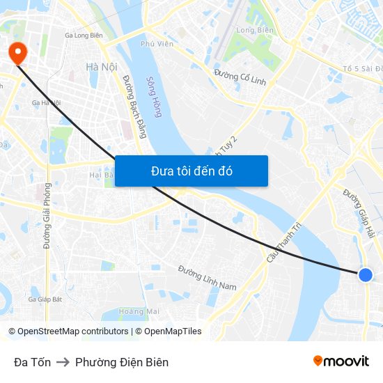 Đa Tốn to Phường Điện Biên map