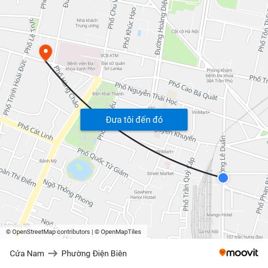 Cửa Nam to Phường Điện Biên map