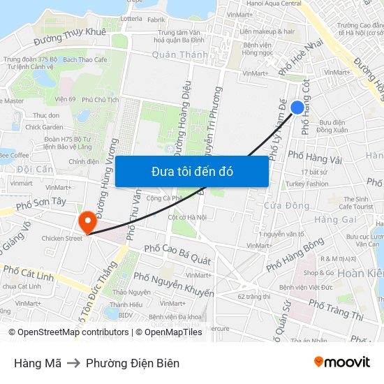Hàng Mã to Phường Điện Biên map