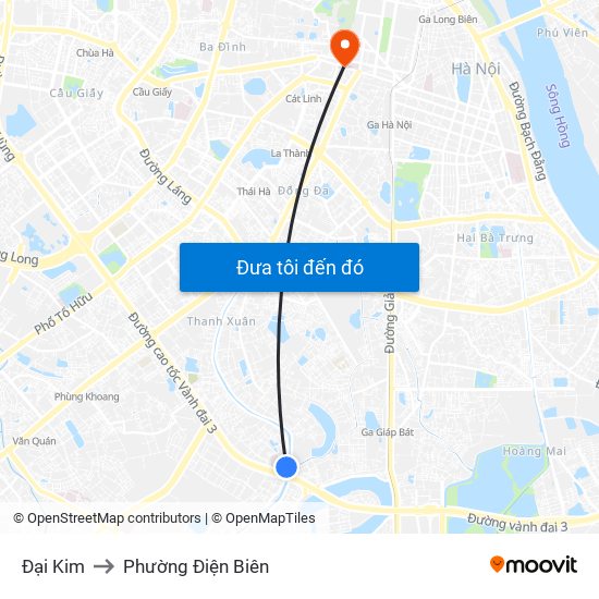 Đại Kim to Phường Điện Biên map