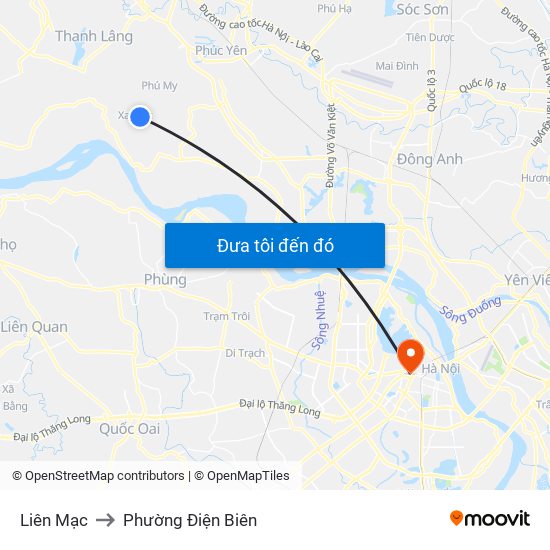 Liên Mạc to Phường Điện Biên map