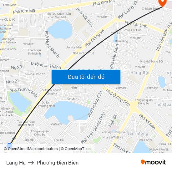 Láng Hạ to Phường Điện Biên map