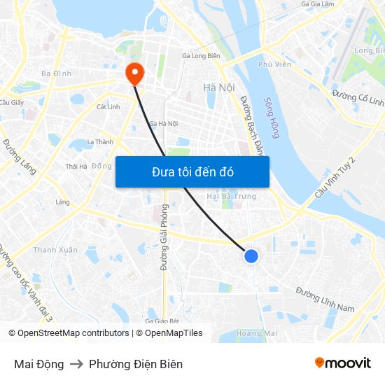 Mai Động to Phường Điện Biên map