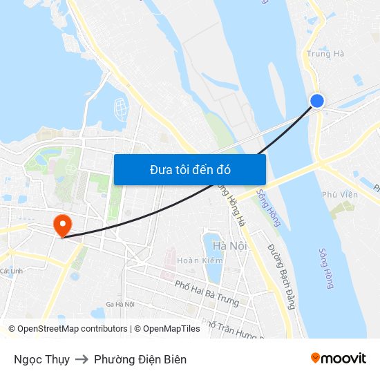 Ngọc Thụy to Phường Điện Biên map